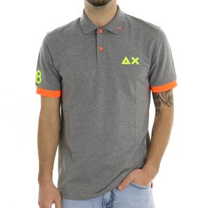 POLO CONTRASTI FLUO GRIGIO